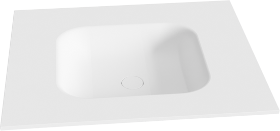 Balmani Tablo Arcato tablette simple solid surface blanc mat 75 x 55 cm, bonde incluse