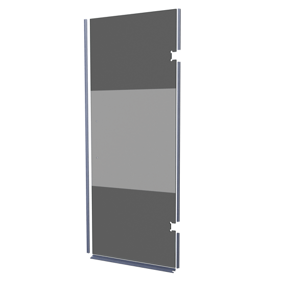 Balmani Modular Glaspaneel en deurdichting voor douchedeur rechts 841mm Rookglas met matte strook
