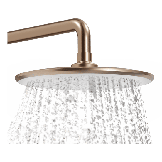 Linie Neptunus Regendusche Duschsystem mit Thermostatbatterie: Wandmontage, Brushed Rosegold