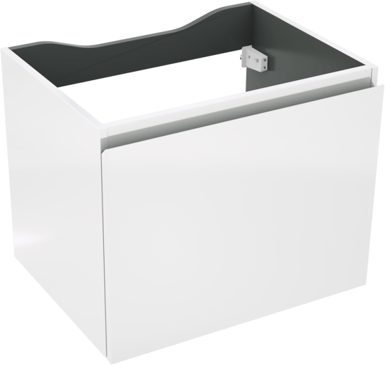 Linie Lado zwevende wastafelonderkast 60 x 46 cm Hoogglans Wit 1 lade