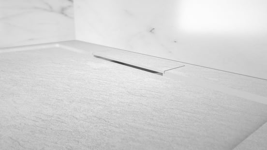 Balmani Indus receveur de douche 150 x 90 cm marbre composite blanc mat structure en ardoise