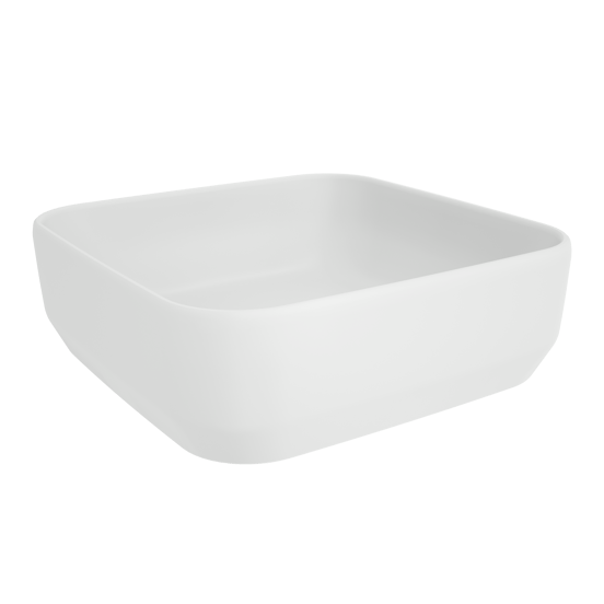 Luca Varess Messina Aufsatzwaschbecken: Weiß matte Keramik, quadratisch, 36 x 36 cm