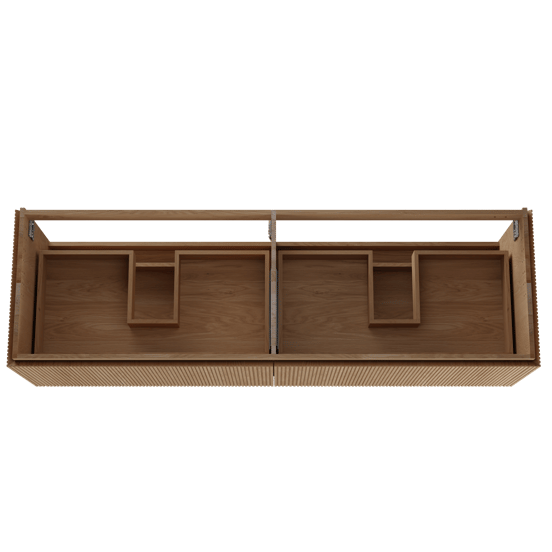 Balmani Eclips zwevende wastafelonderkast 180 x 55 cm natuur eiken 4 lades vert. sym. Groef