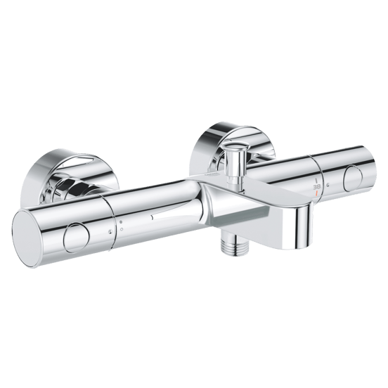 Grohe Grohtherm 800 Thermostat Badewannenarmatur chrom glänzend, mit umgekehrten Wasseranschlüssen