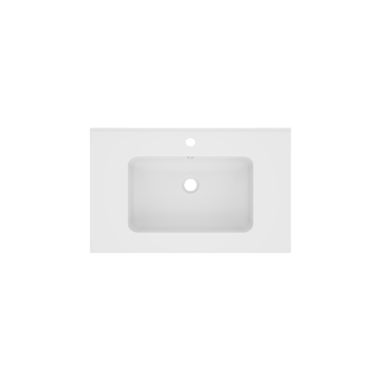 Linie Vano enkele wastafel mat composiet marmer 70 x 46 cm