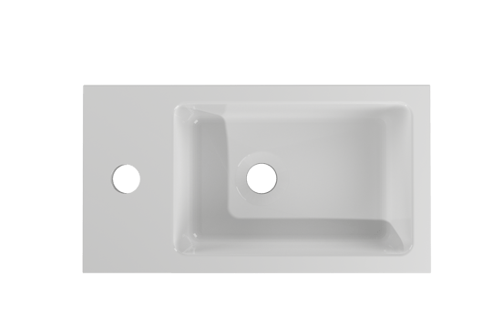 Linie Vano enkele wastafel glanzend composiet marmer 41 x 22 cm