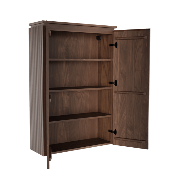 Balmani Eclips Ribs colonne salle de bains suspendue Noyer américain 90 x 32 x 130 cm Nervure sym. vert.