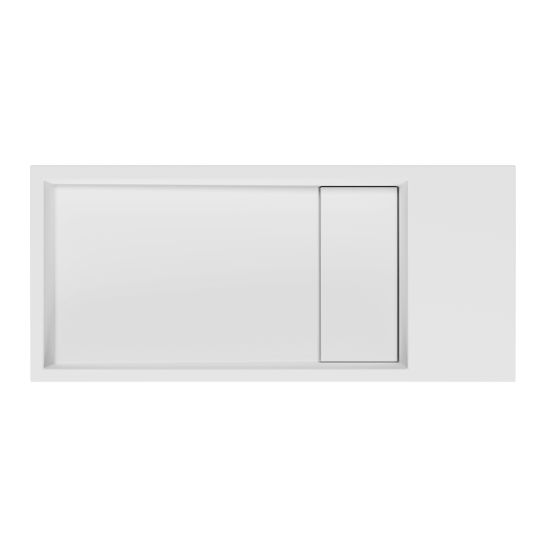 Balmani Mood High lave-mains 45 x 20 cm Solid Surface blanc mat avec porte-serviettes