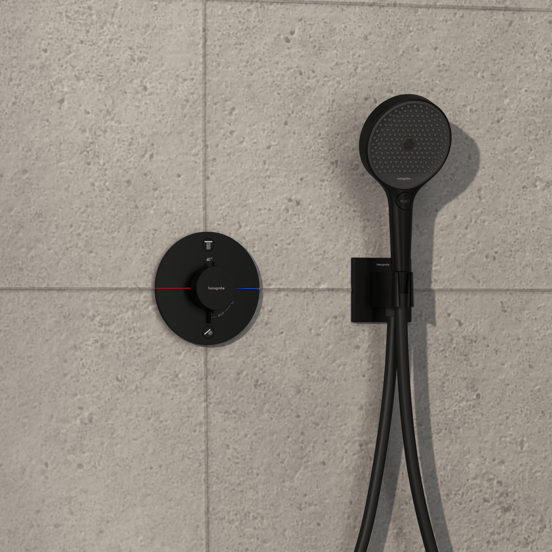 Hansgrohe Showerselect Comfort S inbouw thermostaat 2 uitgangen mat zwart