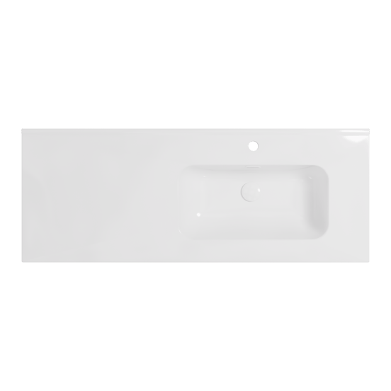 Balmani Nostra asymmetrisch rechtse wastafel porselein Hoogglans Wit 120 x 46 cm