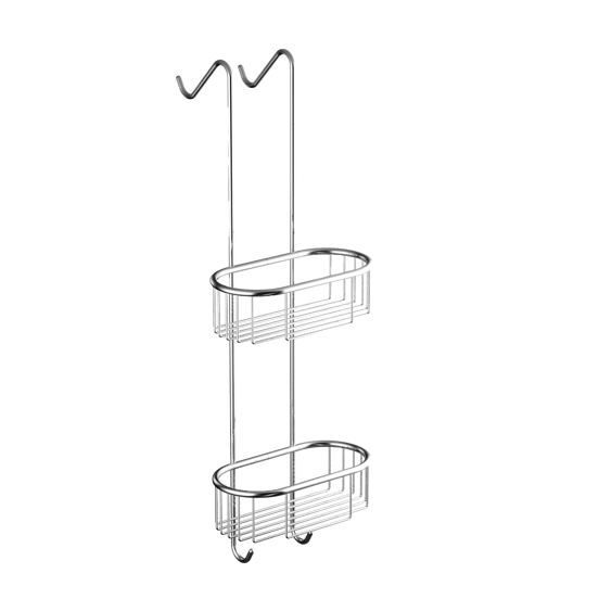 Blaufoss Kiley porte-savon double avec crochets pour paroi de douche chrome