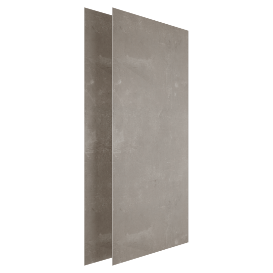 Luca Varess Groovy douchewandbekleding set 2 x 120x260 cm, SPC, Pemba Warm Grey