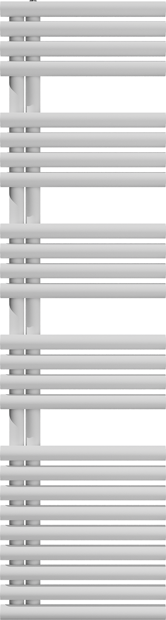 Vipera Avila enkele handdoekradiator 50 x 187 cm centrale verwarming mat wit middenaansluiting 1204W