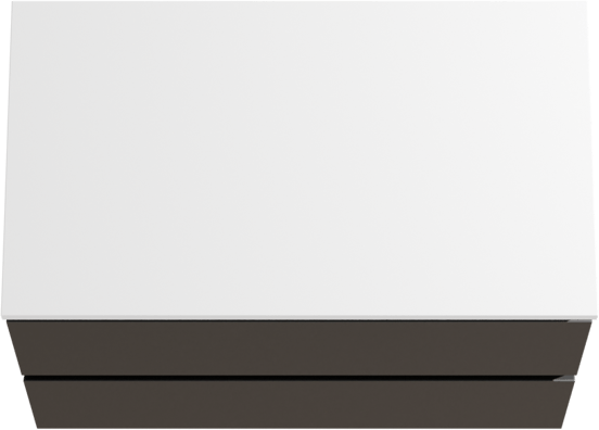 Linie Lado meuble salle de bains suspendu 80 x 46 cm noir mat avec Lado tablette simple en marbre composite blanc mat