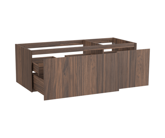 Balmani Idra zwevende wastafelonderkast 135 x 55 cm asymmetrisch links fineer notenhout 4 lades