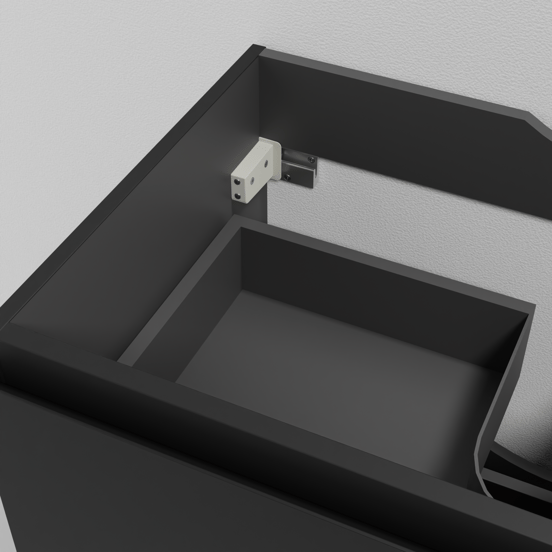 Linie Lado meuble sous-lavabo suspendu 80 x 46 cm Noir Mat 2 tiroirs