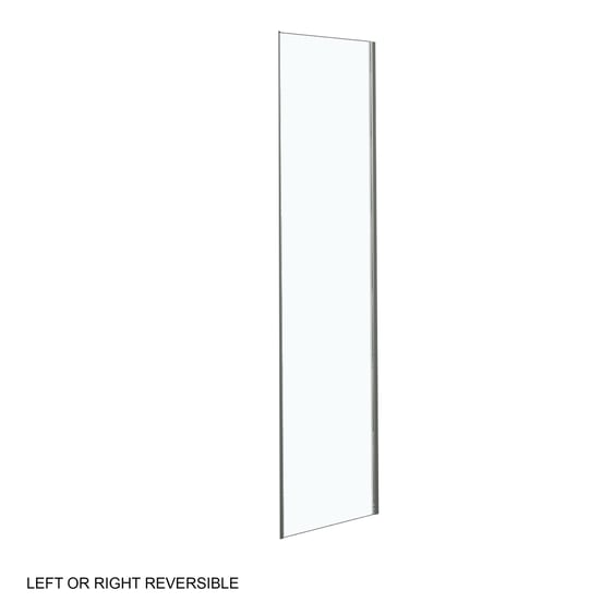 Luca Varess Morano douchecabine met schuifdeur en vaste zijwand 140 x 70 cm helder glas glans chroom profiel - zijpaneel