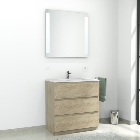 Linie Lunar miroir rectangulaire lumineux 80 x 80 cm