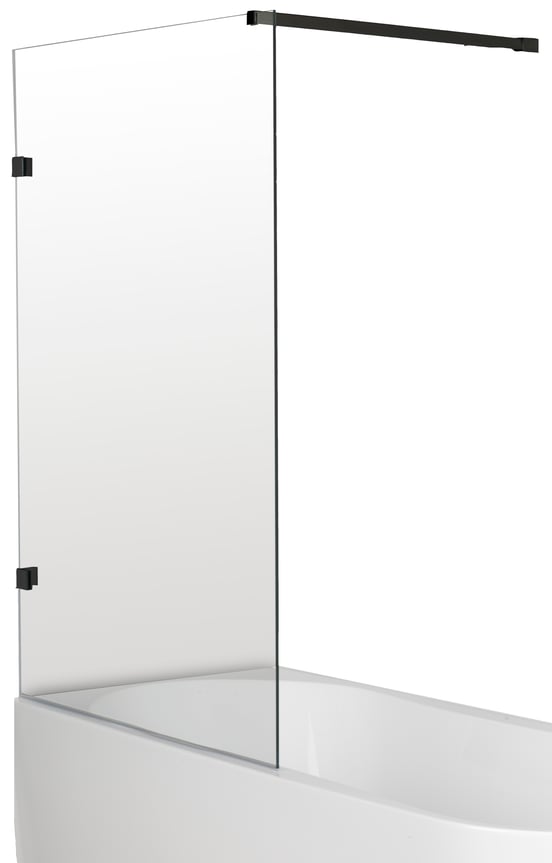 Luca Varess Solid pare-baignoire simple 95 cm verre transparent profil noir mat