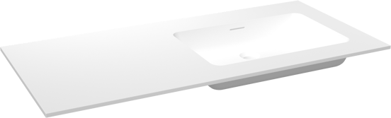 Storke Mata plan vasque asymétrique à droite mat solid surface 110 x 52 cm combinaison armoire 45 cm