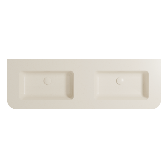 Storke Mata Soft Doppelwaschtisch Beige Granit solid surface 140 x 46 cm