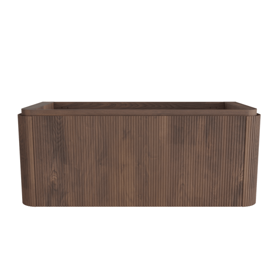 Balmani Moon zwevende wastafelonderkast 130 x 55 cm Amerikaanse notelaar 2 lades vert. sym. Groef