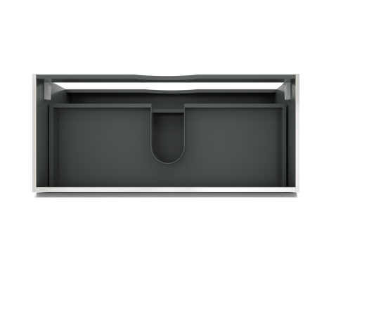 Linie Lado hängender Waschbeckenunterschrank: 100 x 46 cm, Weiß Glänzend, 2 Schubladen