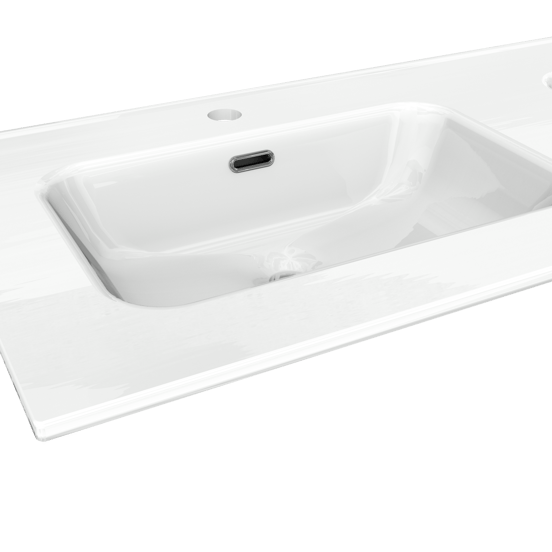 Linie Baro dubbele wastafel Glanzend Witte porselein 120 x 46 cm