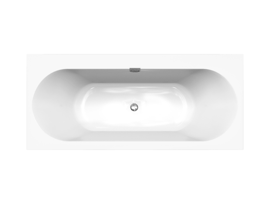 Villeroy & Boch Oberon 2.0 2-Personen-Einbaubadewanne: 170 x 75 cm, Quaryl, Weiß Glänzend