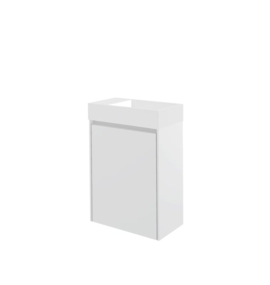 Storke Edge zwevend toiletmeubel 40 x 22 cm mat wit met Fada wastafel in matte Solid Surface