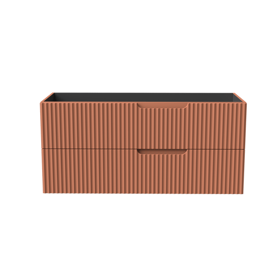 Linie Ribbo hängender Waschbeckenunterschrank: 120 x 46 cm, Cotto, 2 Schubladen