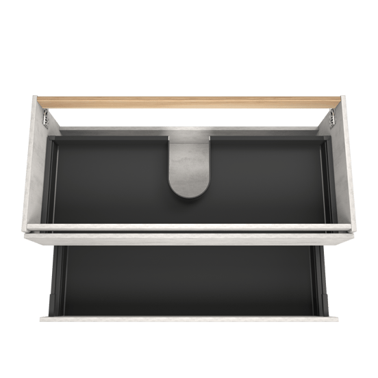 Balmani Lucida meuble sous-lavabo suspendu 120 x 55 cm béton gris argent 2 tiroirs