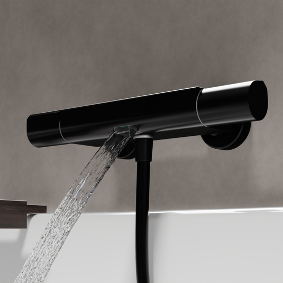 Blaufoss Eris Robinet de baigNoire mural Noir Mat