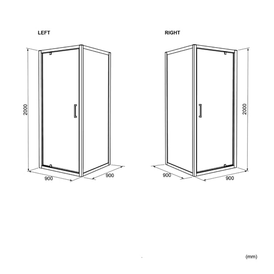Luca Varess Talan cabine de douche avec portes pivotantes 90 x 90 cm verre transparent profil chrome mat