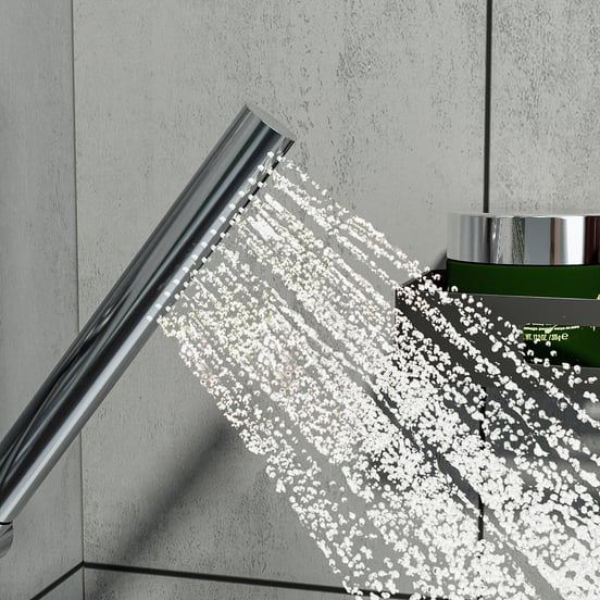 Blaufoss Round handdoucheset 1 functie met muuraansluitbocht chroom