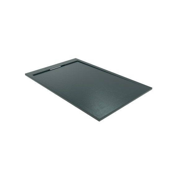 Balmani Indus receveur de douche 140 x 90 cm marbre composite gris graphite structure en ardoise