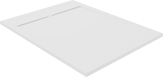 Luca Varess Dandy douchebak 120 x 90 cm composietmarmer mat wit rock structuur