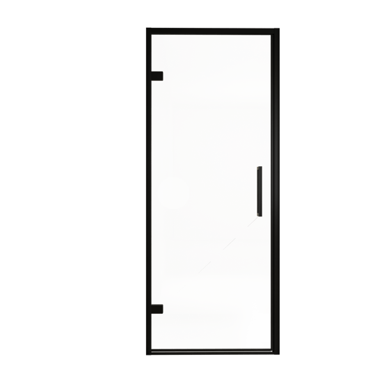 Balmani Senses Design douche draaideur links 90 cm x 210 cm Helder glas, Zwarte profielen