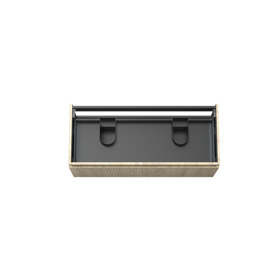 Storke Ribs meuble sous-vasque suspendu 120 x 52 cm chêne brut 2 tiroirs