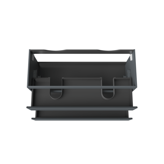 Linie Lado hängender Waschbeckenunterschrank: 120 x 46 cm, Blau Anthrazit, 2 Schubladen