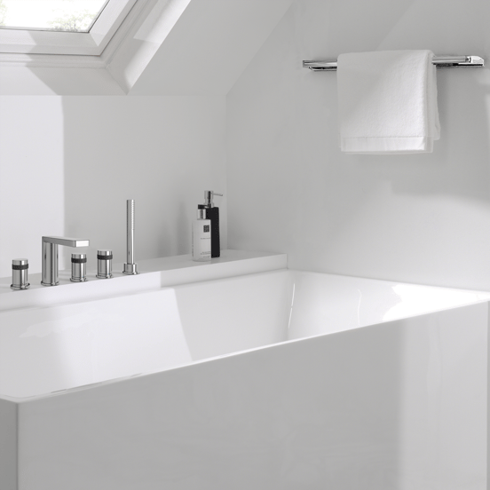 Blaufoss Sonic 5-Loch Badewannenrandarmatur: Chrom glänzend, mit Brausekopf