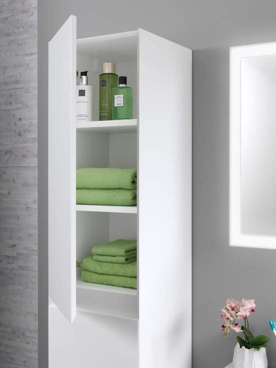 Balmani Mitra/Idra zwevende badkamerkast mat wit 35 x 35 x 169 cm