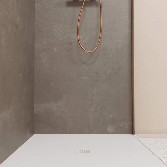 Luca Varess Groovy douchewandbekleding set 2 x 120x260 cm, SPC, Pemba Warm Grey