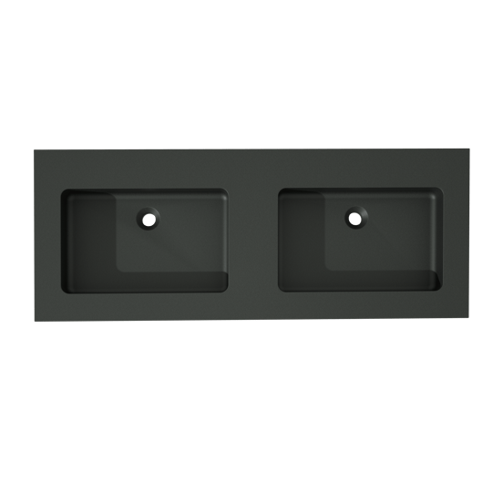 Storke Scuro dubbele wastafel mat kwarts 130 x 52 cm