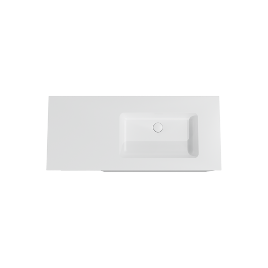 Storke Edge zwevend badmeubel 120 x 52 cm hoogglans wit met Mata asymmetrisch rechtse wastafel in solid surface mat wit