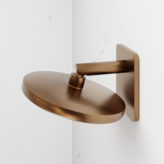 Blaufoss Onos 250 Tête de douche rond 25 cm avec bras de douche support mural Brushed Rosegold