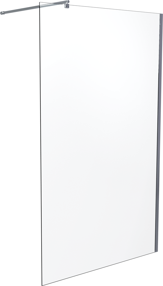 SanyOne douche à l'italienne 120 x 195 cm verre transparent profil chrome brillant