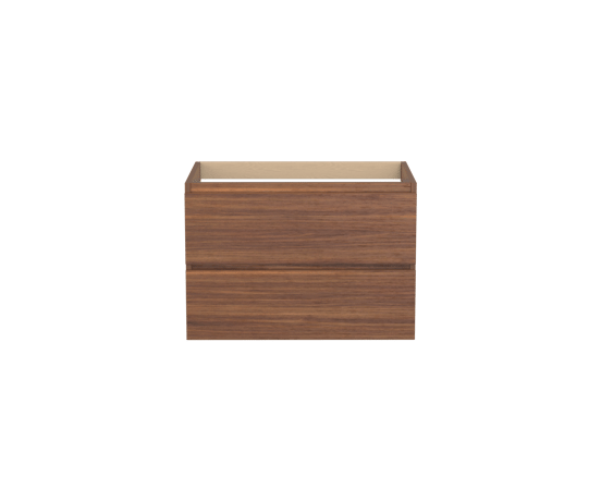 Balmani Lucida zwevende wastafelonderkast 75 x 55 cm Amerikaans notenhout 2 lades