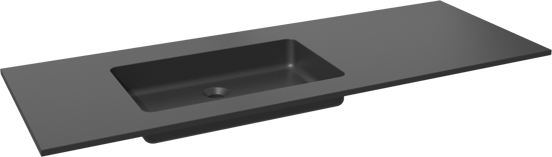 Storke Scuro Waschtisch, links, Quarz matt, 140 x 52 cm, Schrankkombination 35 cm