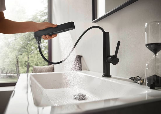 Hansgrohe Finoris 230 robinet de lavabo surélevé Noir Mat